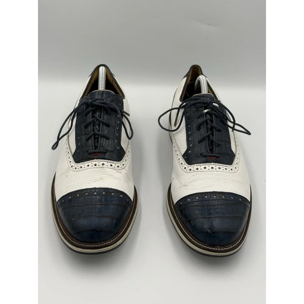 Foot Joy Premiere Dry Joys Golf Shoes Size 10M White/Blue Versatrax Soles